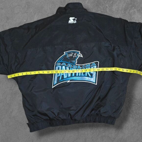 Vintage Starter NFL Carolina Panthers Men’s Pullover Puffer Jacket Black XL - Picture 6 of 7